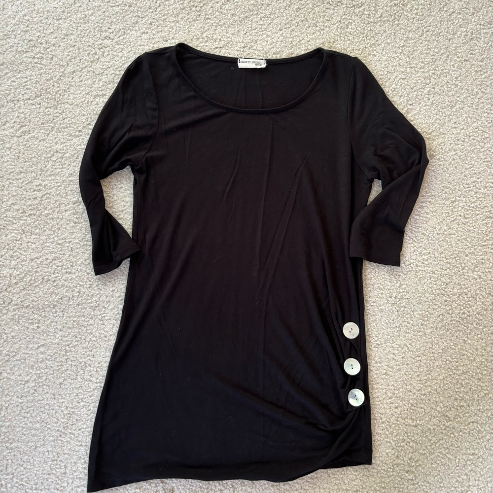 Twenty-Second Black Tunic with Buttons - size small